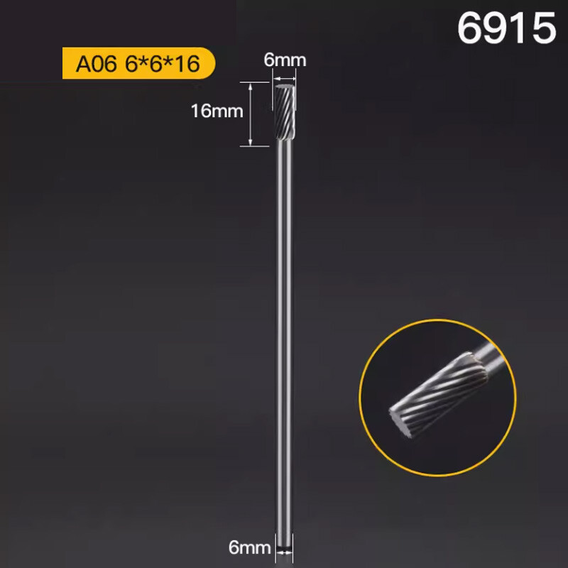 6mm Shank Extended Carbide Rotary Files Drill Bits Cutter Burr Grinding Bits