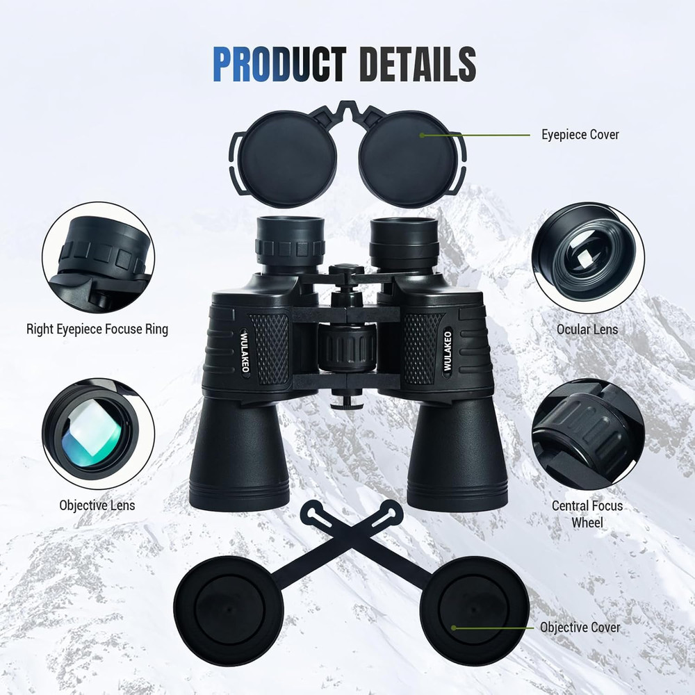 30X50 High Powered Binoculars for Adults, Waterproof Compact Binoculars with Low