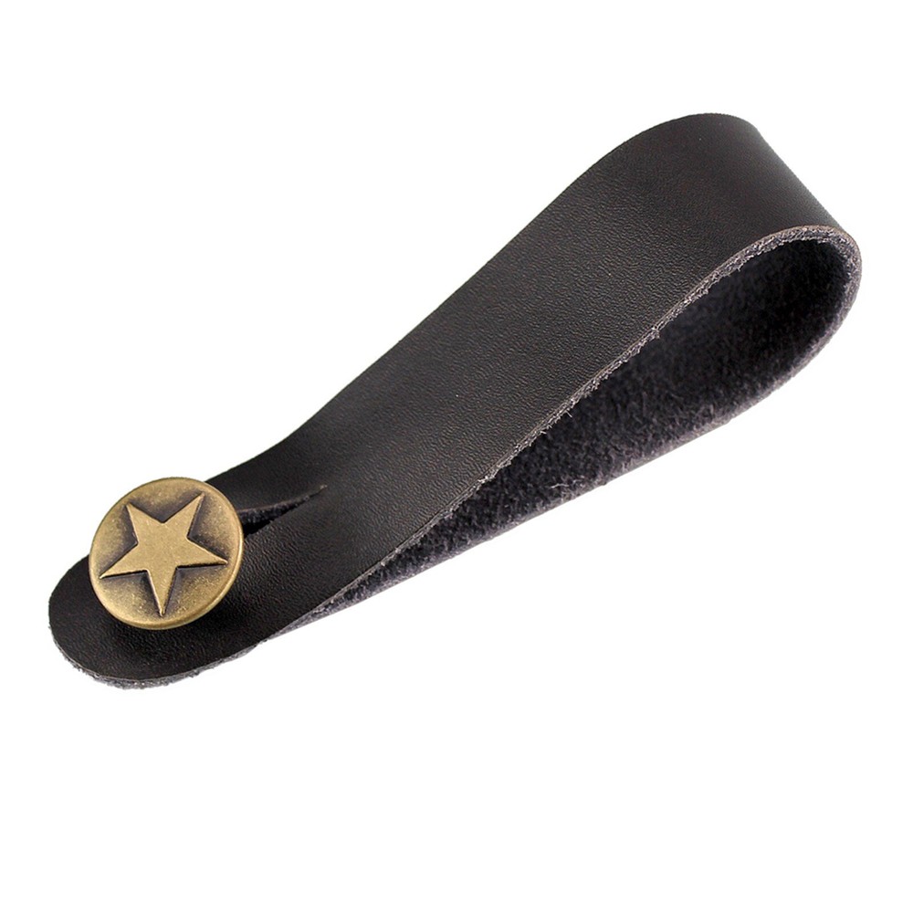 Walker & Williams AT-1 Black Leather Acoustic Strap Button Headstock Adapter 