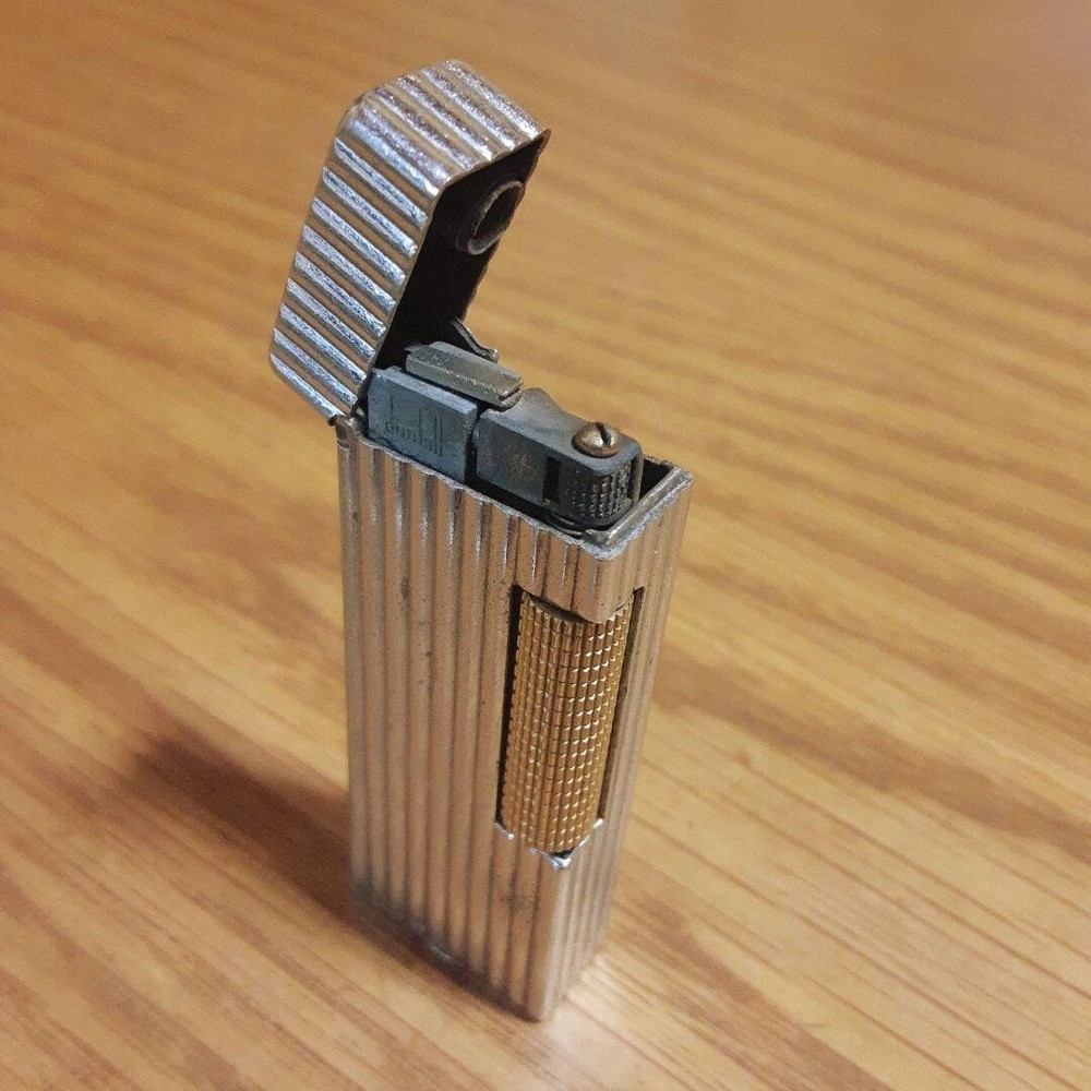 Working Dunhill Oil lighter silver without box