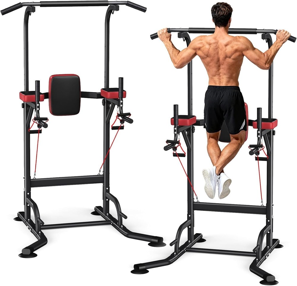 Power Tower Pull Up Bar Dip Station Assistive Trainer Multi-Function Home Gym