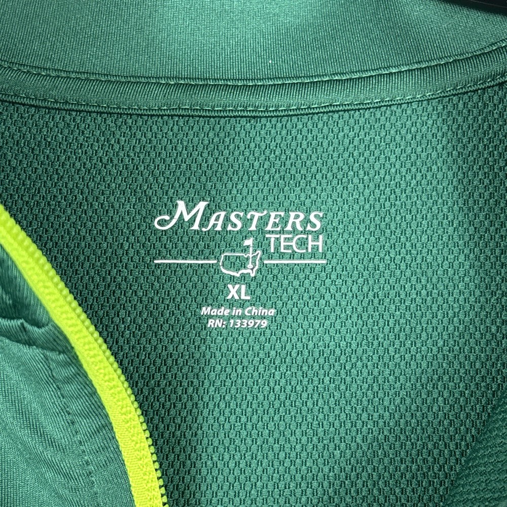 Master's Tech 1/4 Zip Jacket Men's XL Green Performance Stretch Golf Pullover
