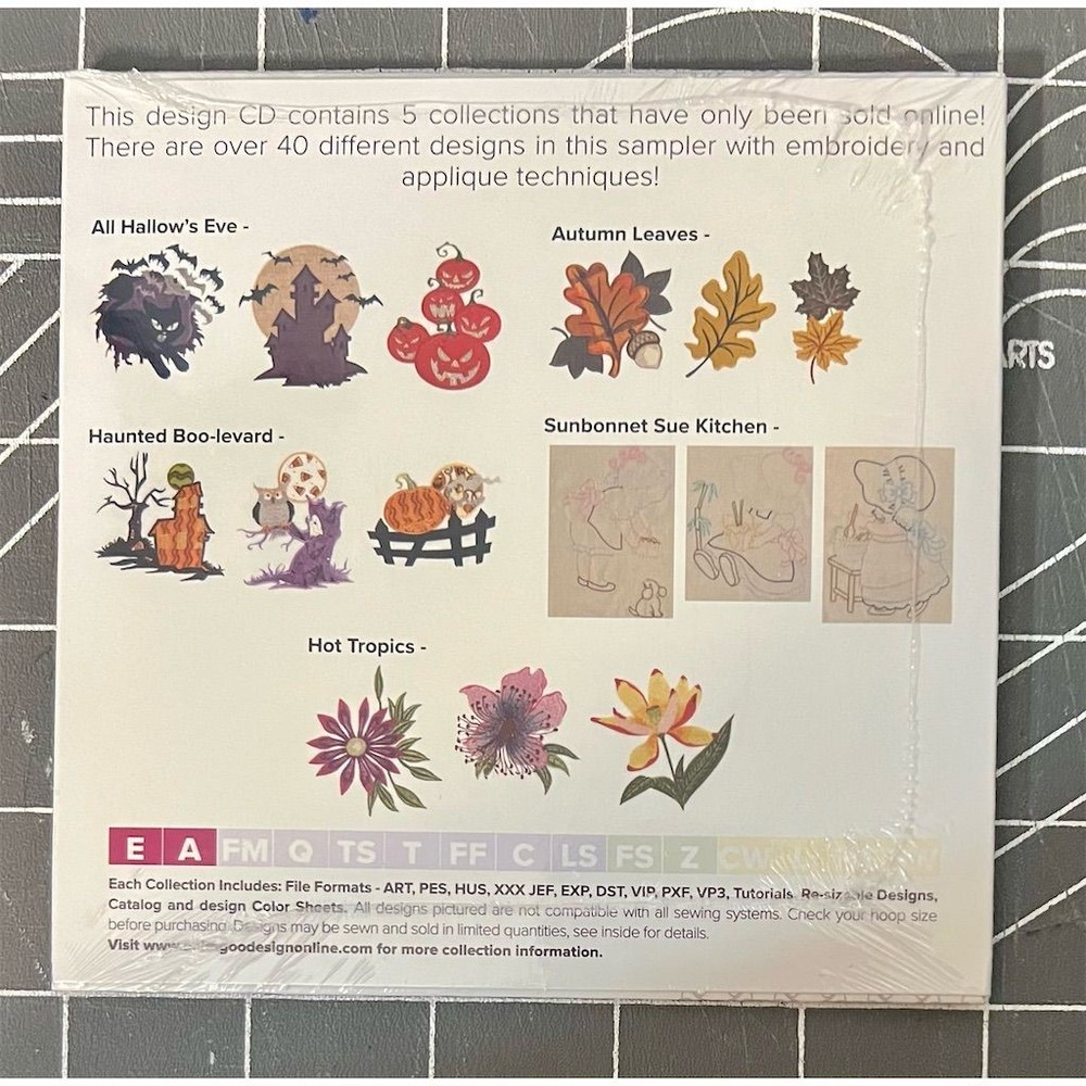 Anita Goodesign Embroidery & Applique Techniques Sampler CD 40 Different Designs
