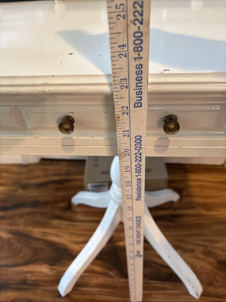 VTG-French Rectangular Accent Table With Drawer-white Chippy-very Cute!
