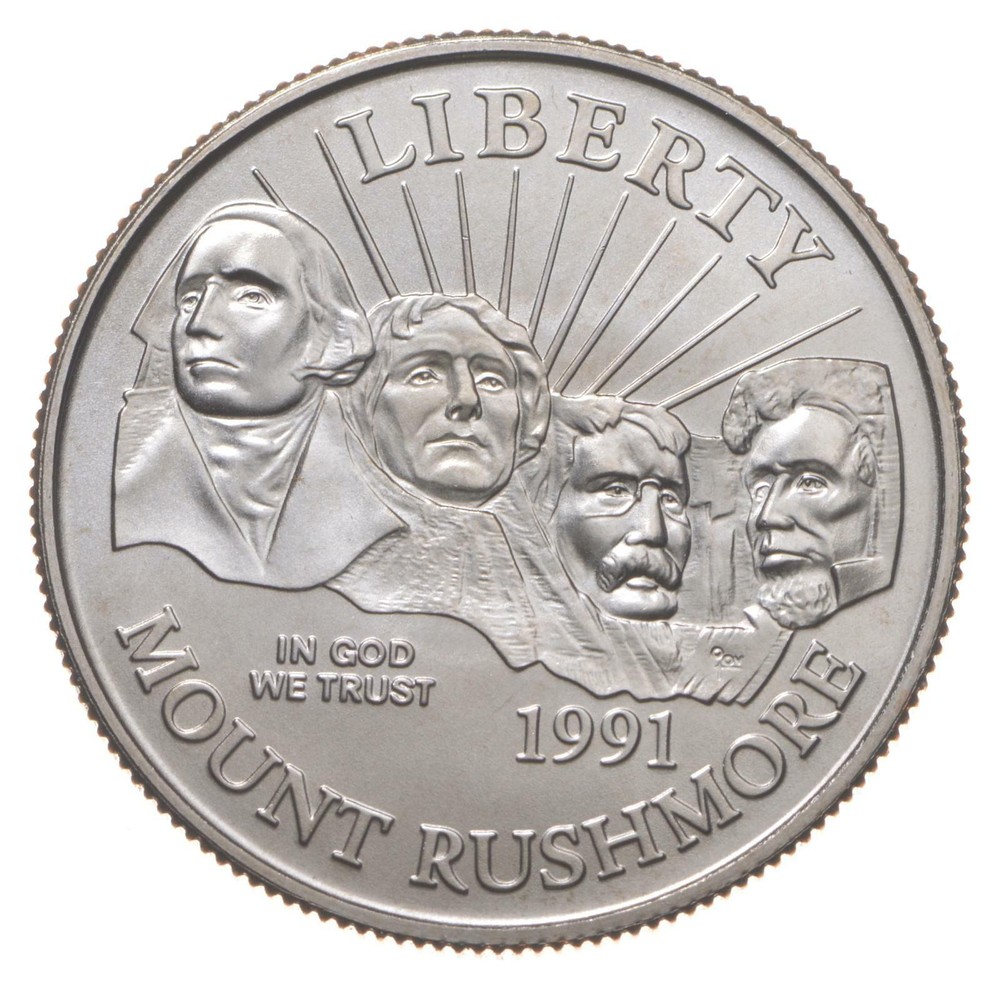 1991 Unc Mount Rushmore Bicentennial - Commemorative Half Dollar