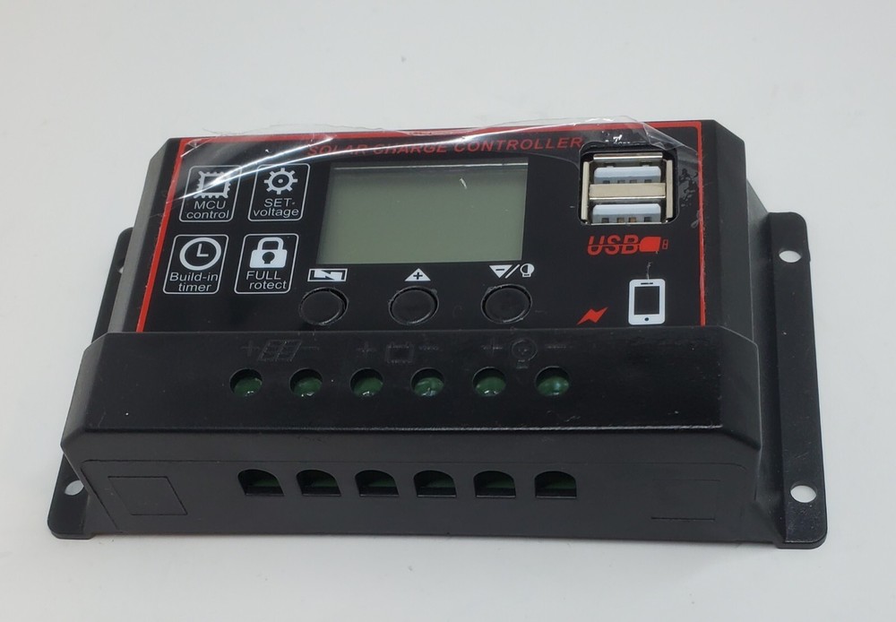 [Upgraded] 30A Solar Charge Controller, Black Solar Panel Battery Intelligent...