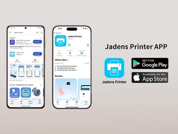 JADENS Shipping Label Printer, Bluetooth Wireless Thermal Label Printer