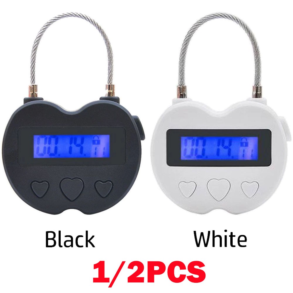 1/2Pc USB Rechargeable Smart Time Lock LCD Display Temporary Timer Padlock NEW