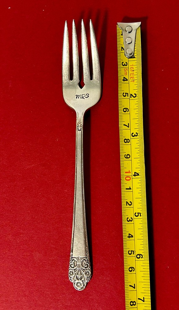 Rogers Deluxe Silver Plate Precious “MRS” Dessert Salad Fork Original Flatware