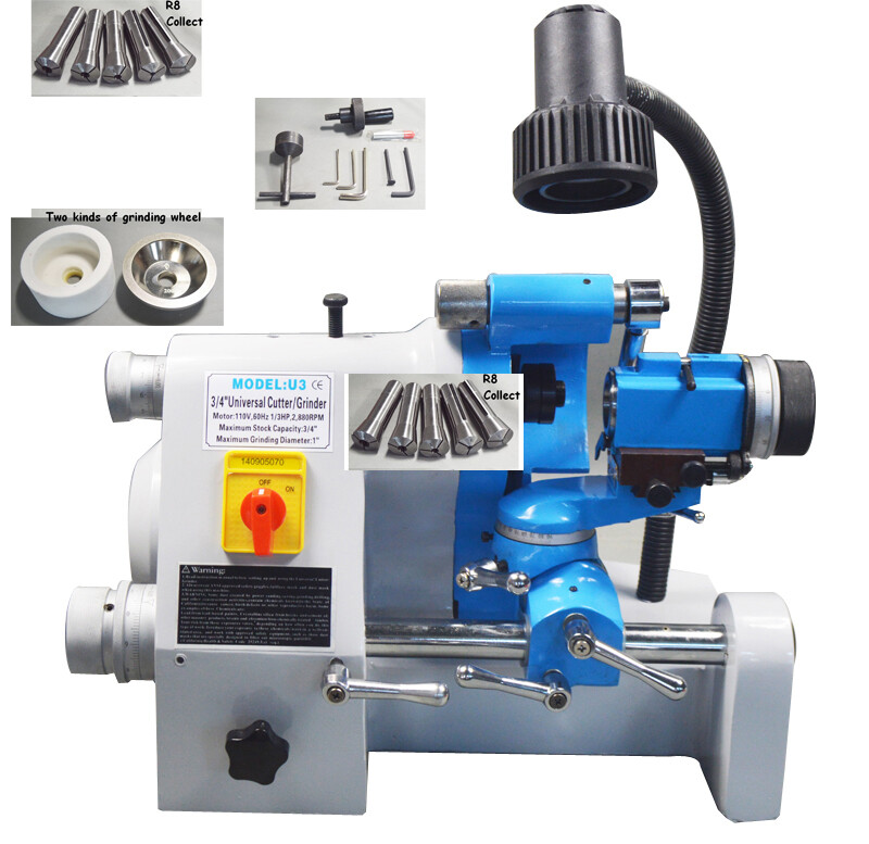 220V Multi-functional Cutter Grinder Sharpener R8 Collet Grindering Machine