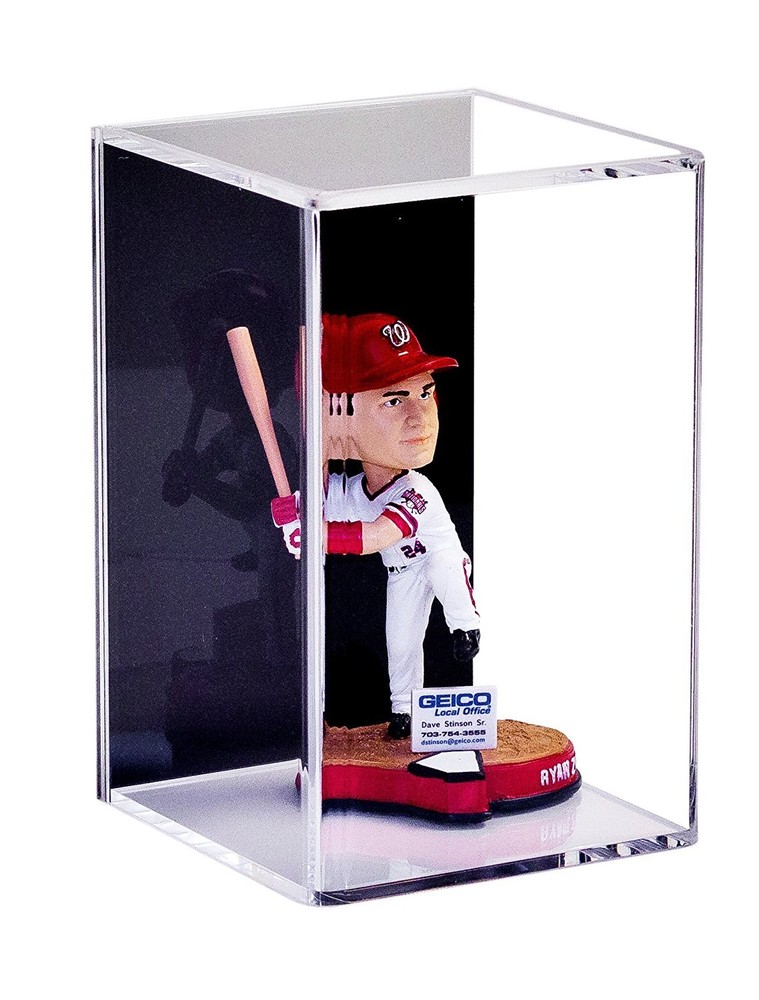 Bobblehead / Figurine Display Case with Wall Mount and Black Back (A016-BB)