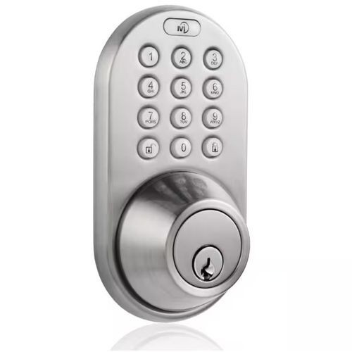 Satin Nickel Single Cylinder Electronic Touch Pad Deadbolt