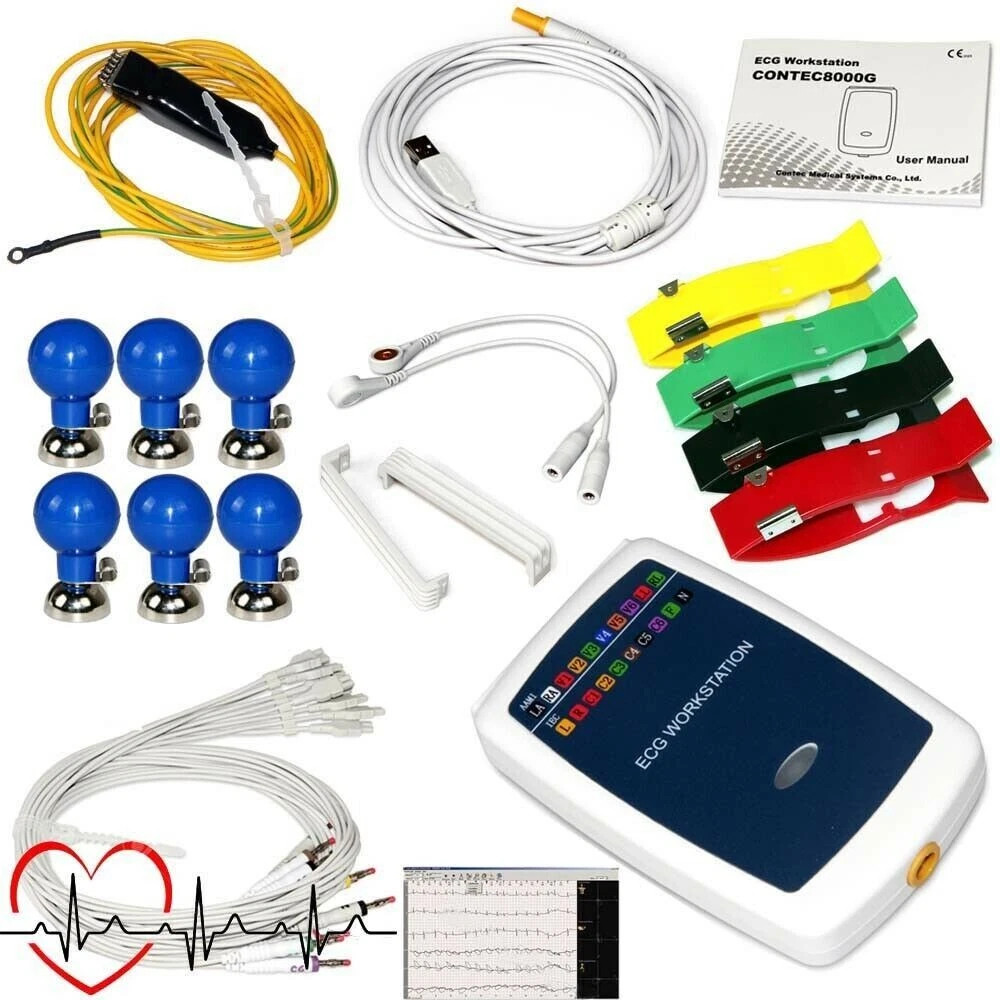 CONTEC8000G/GW ECG/EKG Workstation System Portable Multi-function 12 Leads
