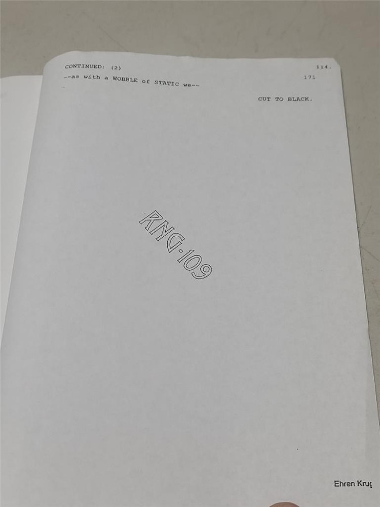 The Ring 10/3/2001 Shooting Screenplay Script by Ehren Kruger