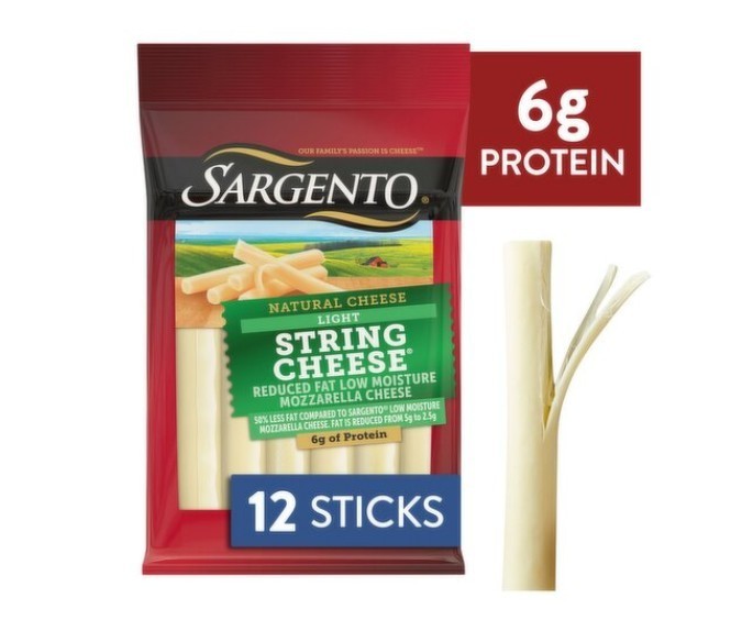 Sargento Natural Light String Cheese Snacks, 0.75 oz, 12 count (2 Pack)