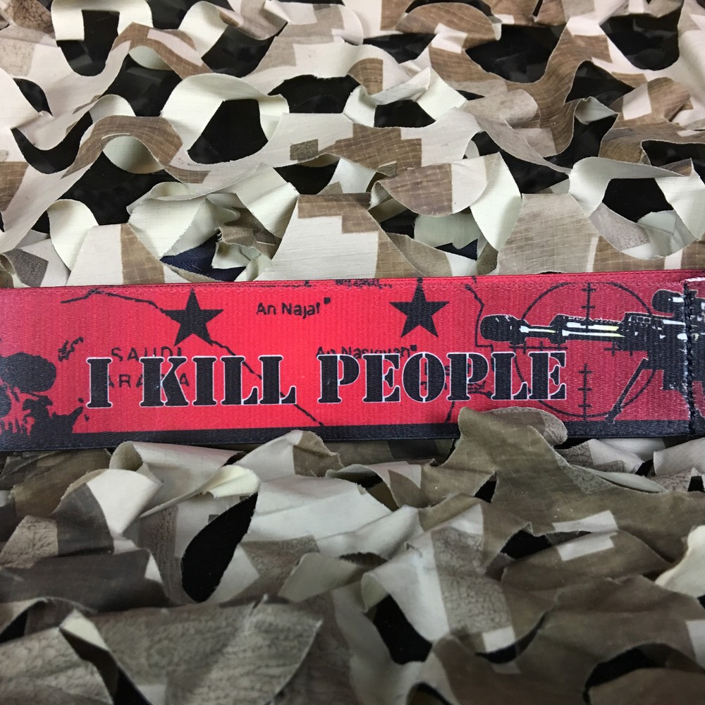 NEW KM Paintball Universal Mask Goggle Strap - 09 I Kill People