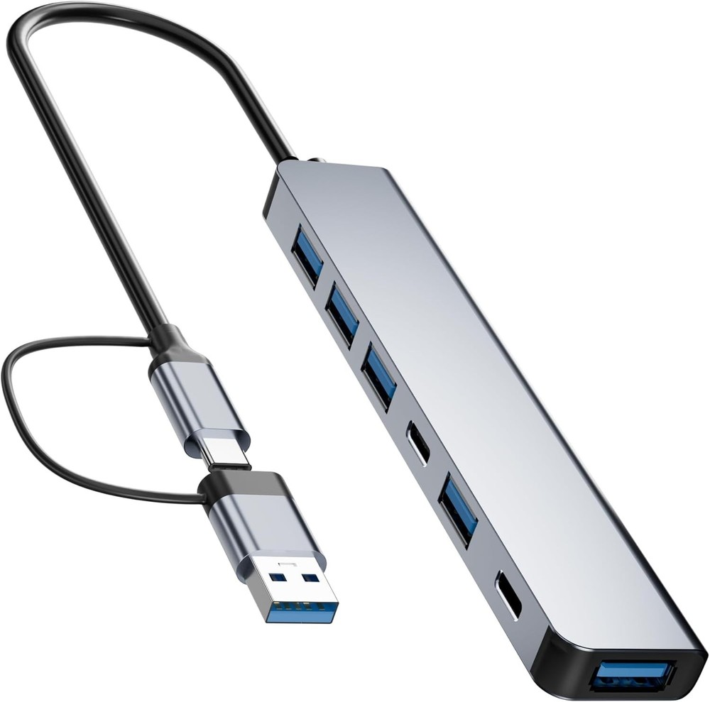 Conector USB Multiple 7 En 1 Cable Para Laptop PC Interruptor Iluminado Calidad