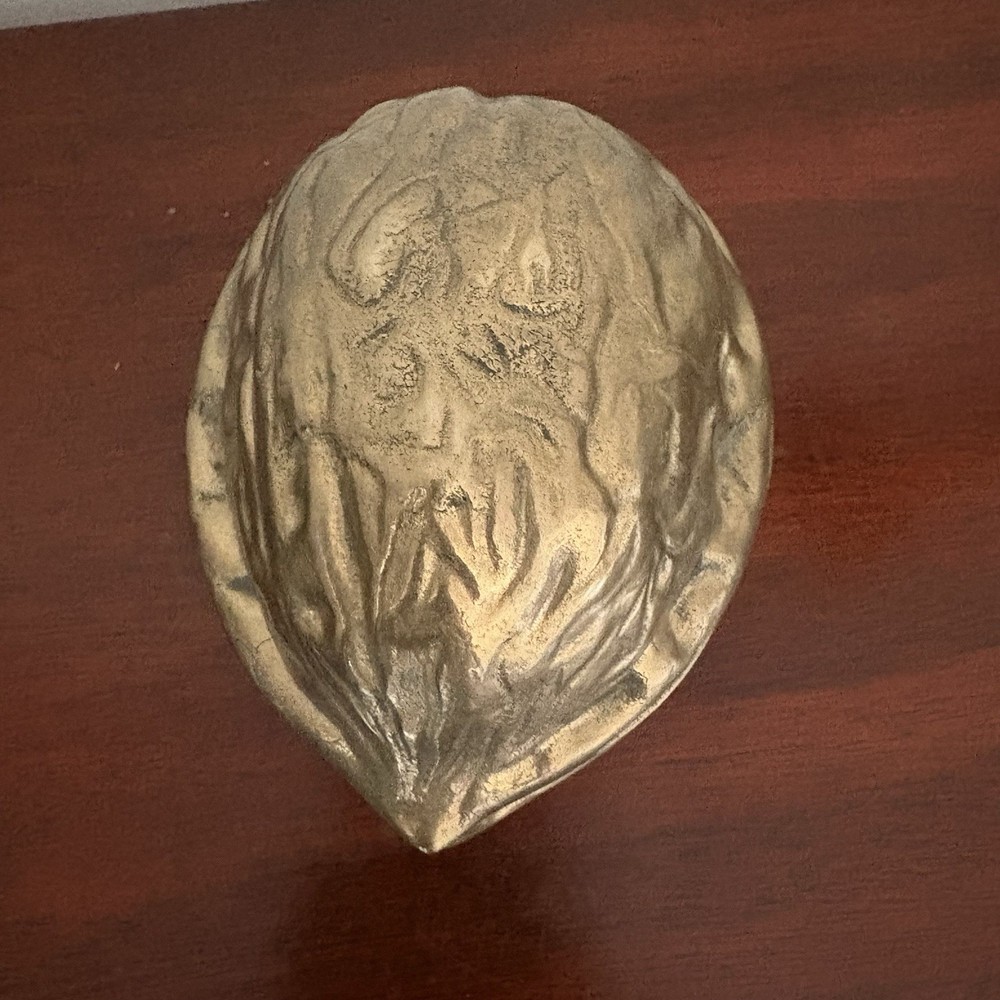 Brass Vintage Walnut Shaped Nutcracker - Interpur - Hinged