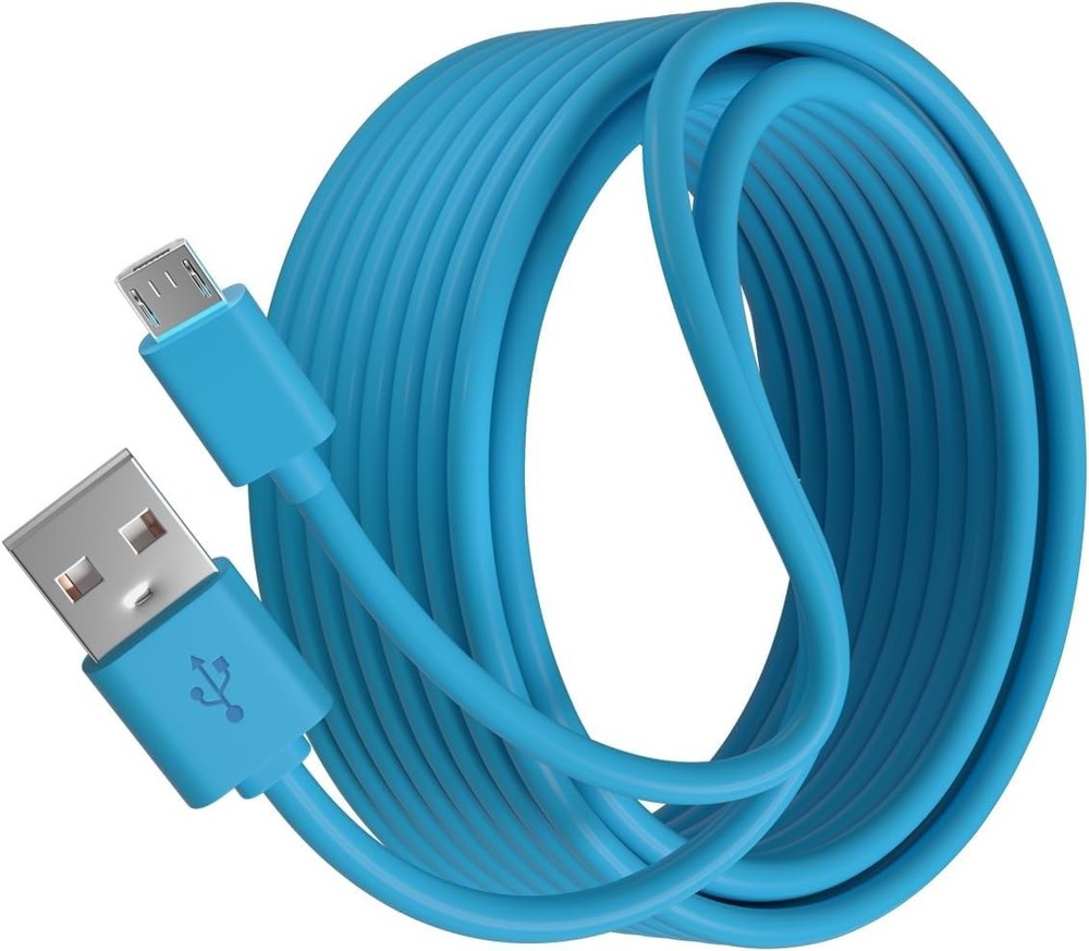 6.6ft Micro USB Charging Cable for Xbox One & DualShock 4 Controllers - Blue