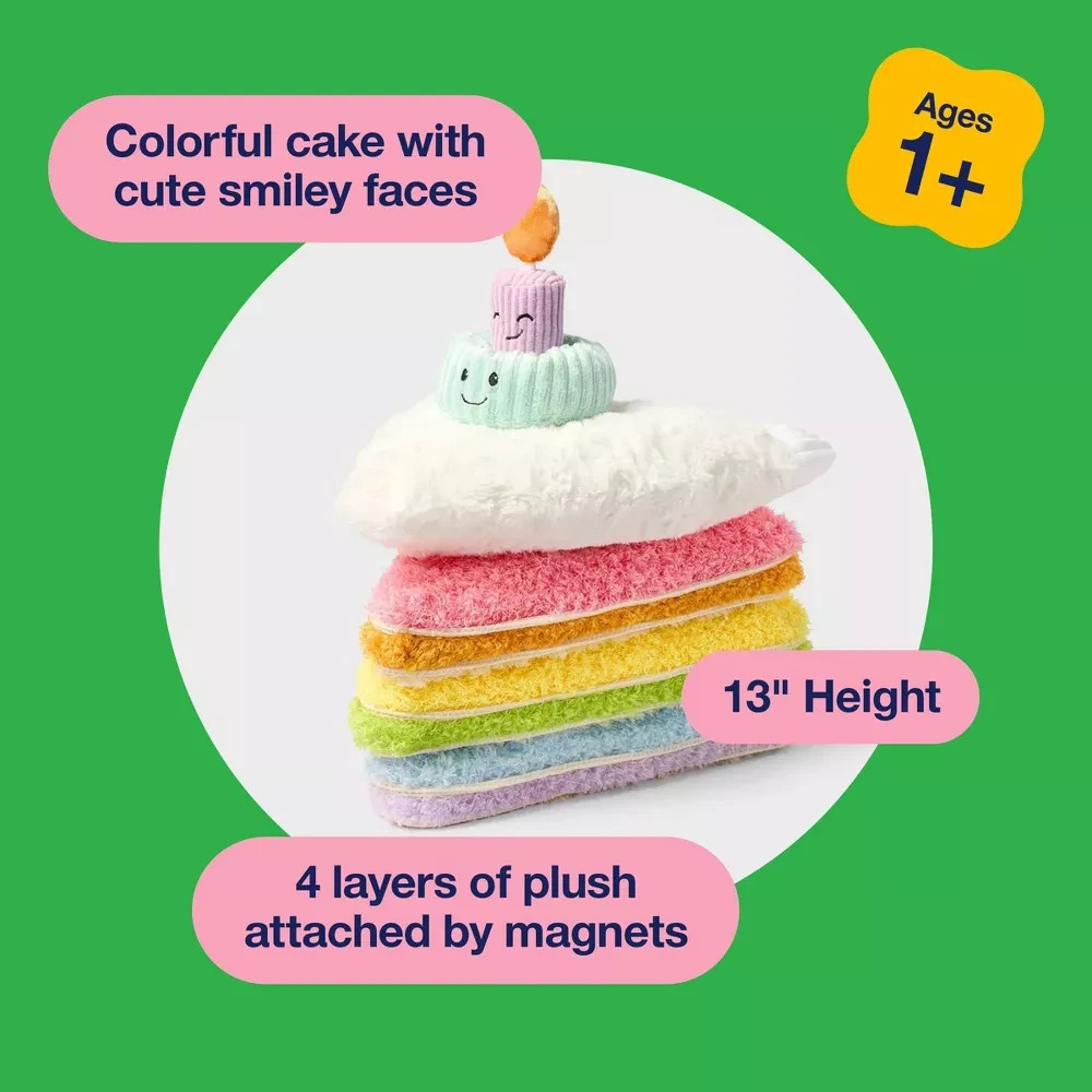 🔥Gigglescape 13” Stackable Layer Cake Stuffed Animal Plush, Food Theme, 1+🔥