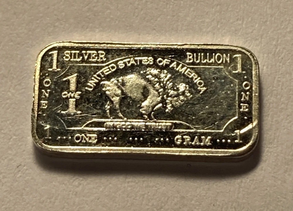1g gram .999 Fine Silver Buffalo 🦬 Bar