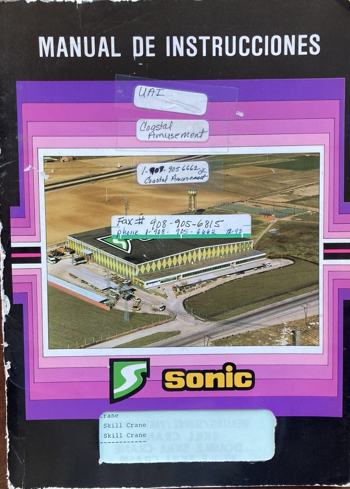 Sonic Skill Crane Claw Game Manual