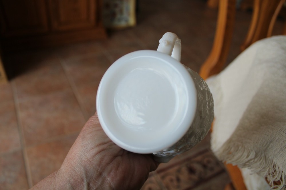Westmoreland Vintage Creamer & Sugar Bowl Raised Maple Leaf Pattern