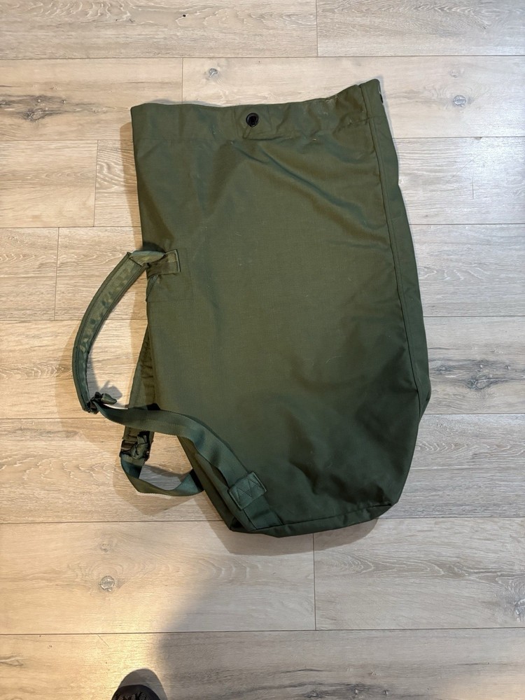 genuine USGI olive drab top-loading military duffel bag