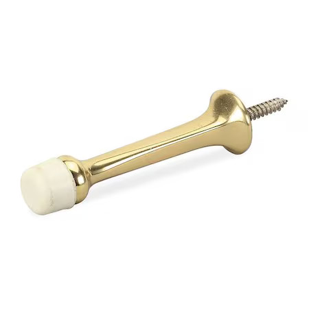 Rigid Door Stop, Solid Brass, 4Jg88