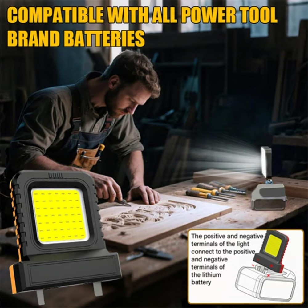 2 PACK Universal LED Work Lights High Brightness Floodlight for Lithium Battery