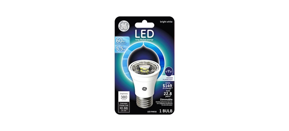 GE 26384 LED Bulb PAR16 E26 (Medium) Bright White 60 W Clear