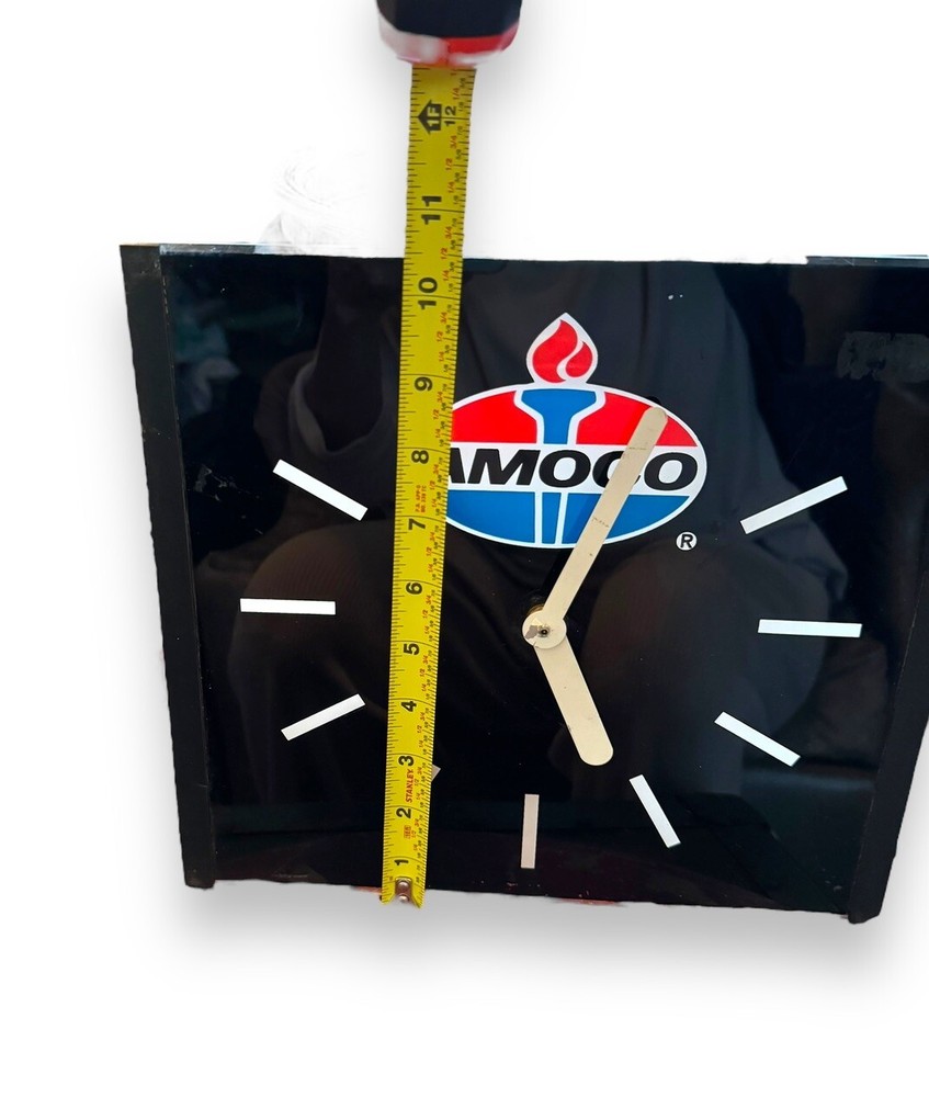 VTG 80s Advertising Clock AMOCO Logo, working