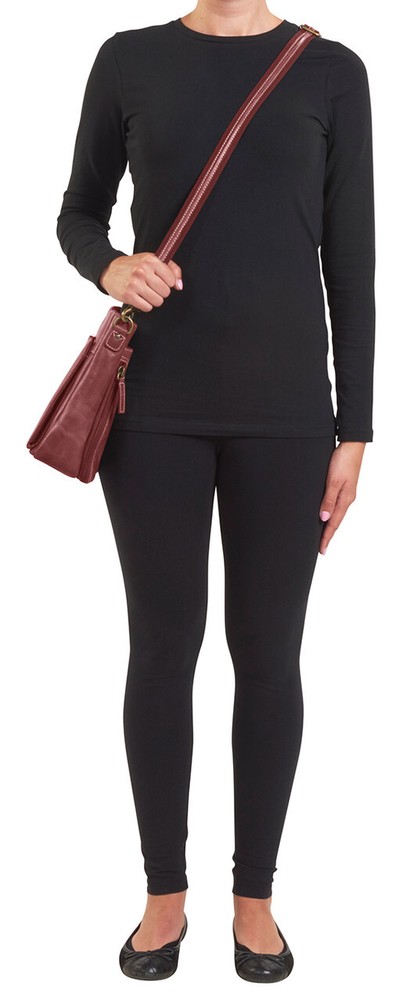 Distressed Leather Slim X-Body RFID Purse