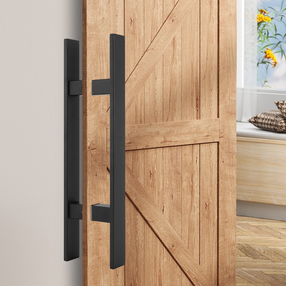 Black Stainless Steel Pull Handles H-shaped Door Pull Handle For Glass Door