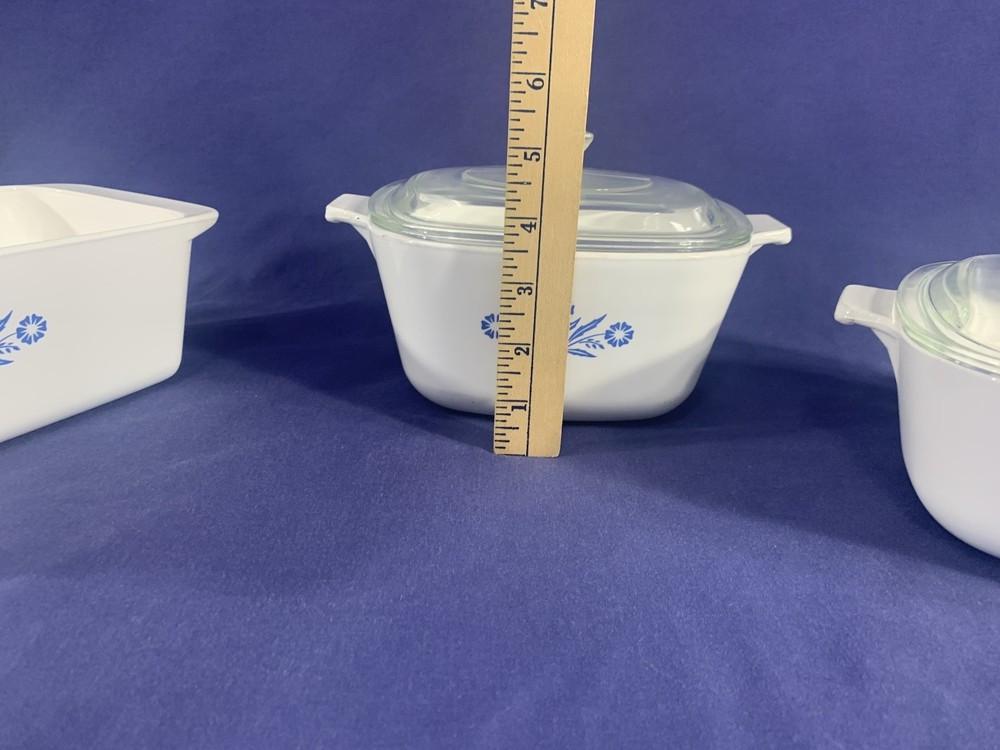 CorningWare Cornflower Blue Bread Baking Loaf Pan + Casserole Dish MADE IN USA