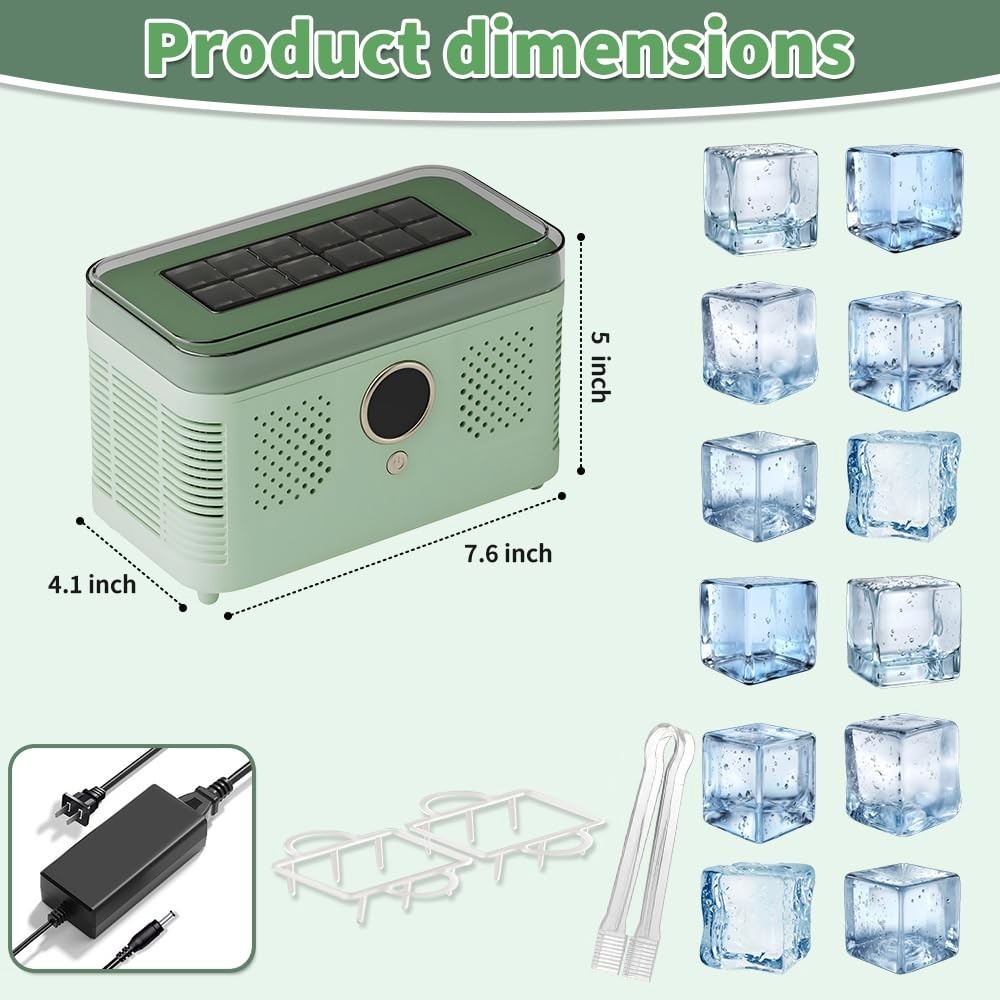 Portable Ice Maker, Fast Ice Making, Quiet, Energy-Efficient