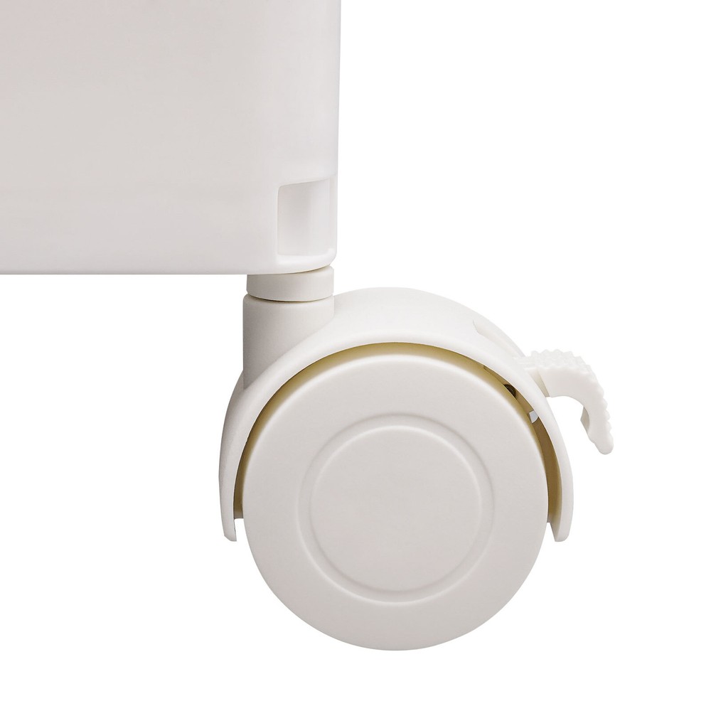 White Collapsible Storage Box with Lid & Wheels - Versatile Organizer