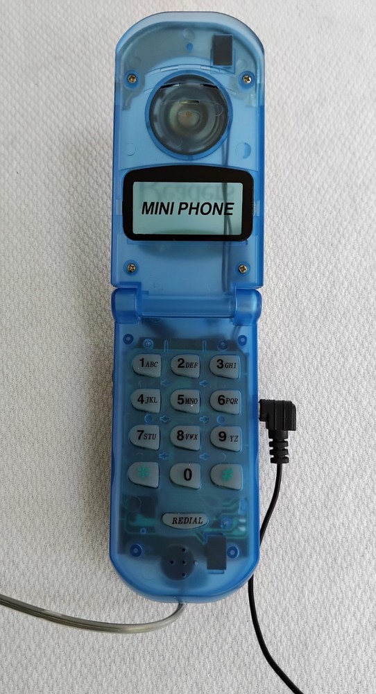 Vintage Mini Phone Hands Free Translucent blue