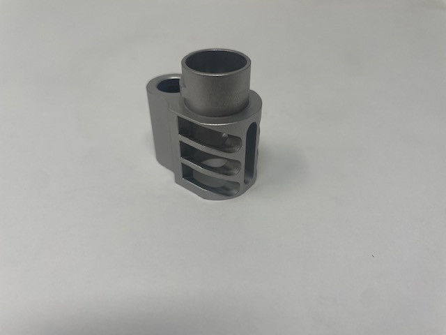 1911 Stainless Commander Compensator Brake - Muzzle Brake - w/ SIDE SLOTS 45acp