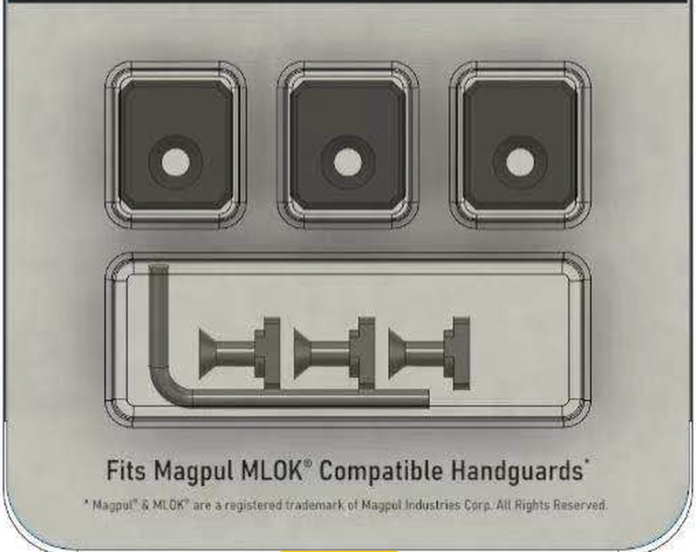 3PACK! Pressure Switch/Wire/Cable Management Mounting Plate For MLOK Rail -Black