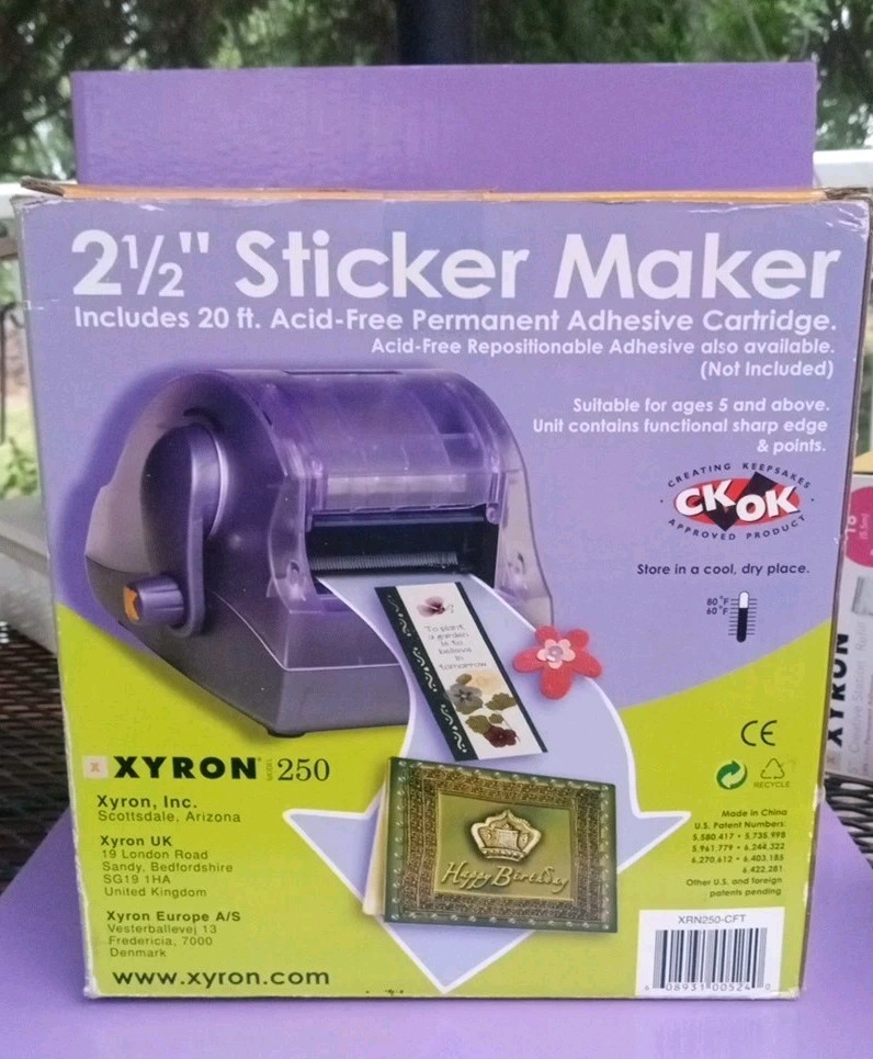 Xyron 250 Create A Sticker 2.5" Sticker Maker, Pre-owned
