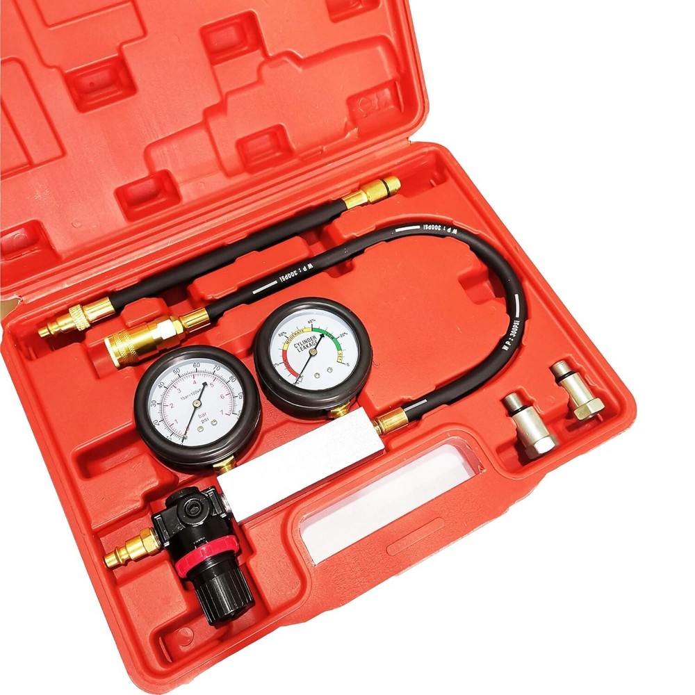 Engine Compression Tester Gauges Set - Tu-21 Leak Down and Diagnostics Tool