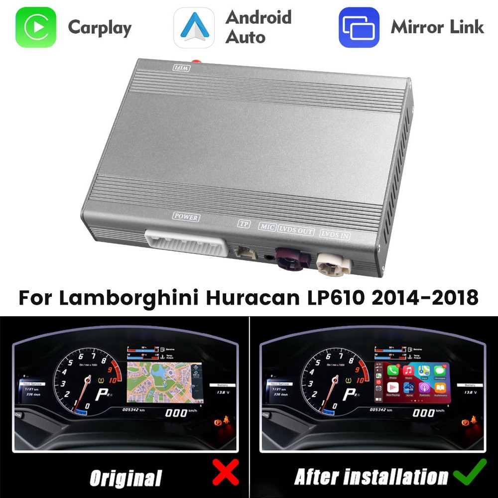 Wireless Carplay Android Auto Interface For Lamborghini Huracan LP610 2014-2018