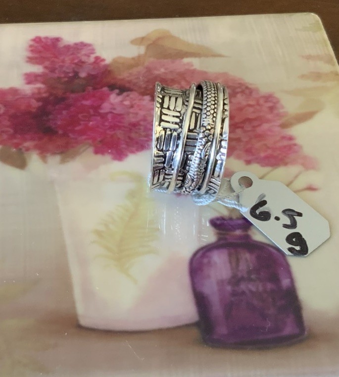 Handmade Sterling Silver Spinner Ring Sz 8.5￼Wide