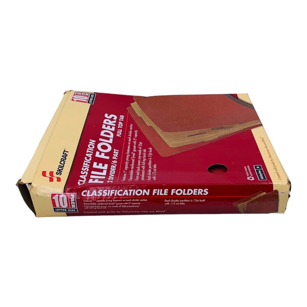 10 Folders Letter Size 6 Section Classification Folder Full Top Tab Earth Red