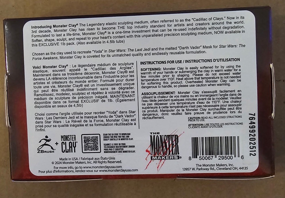 Monster Clay 1 lb Box