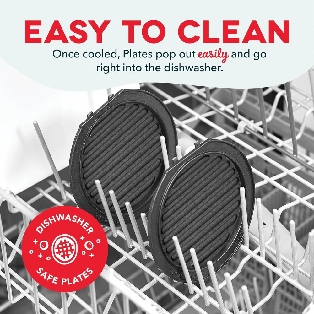 DASH MultiMaker® Mini System Two 4” Nonstick 2 Plates, Grill &