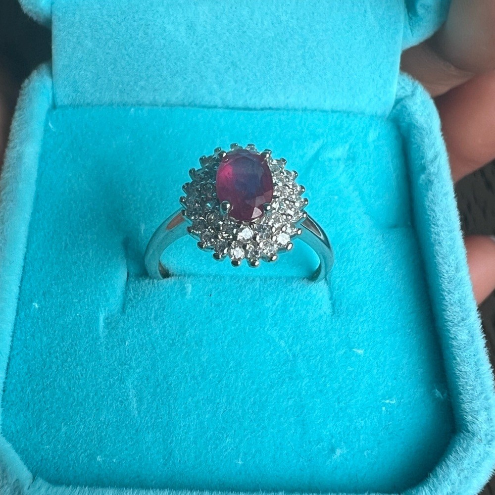S925 adjustable ruby ring