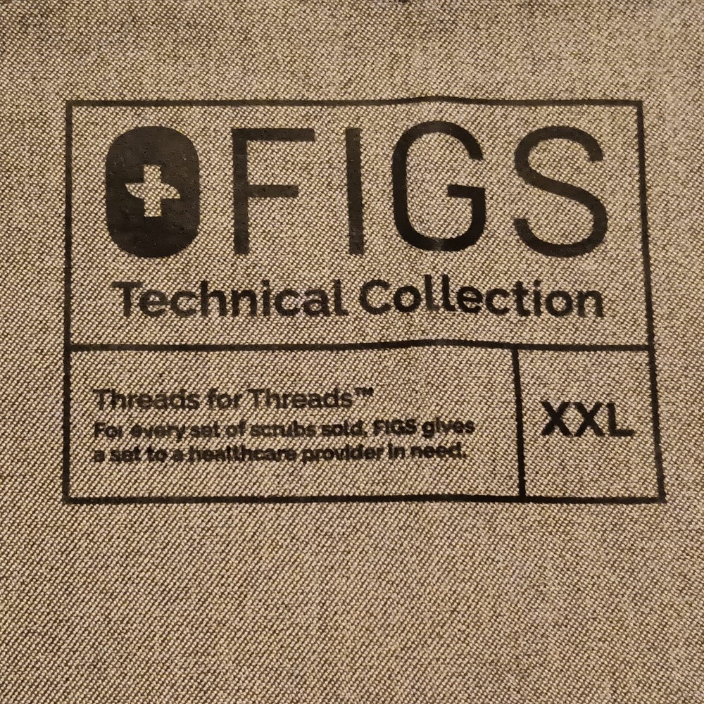 Figs Technical Collection Scrub Top Gray Women's Size XXL