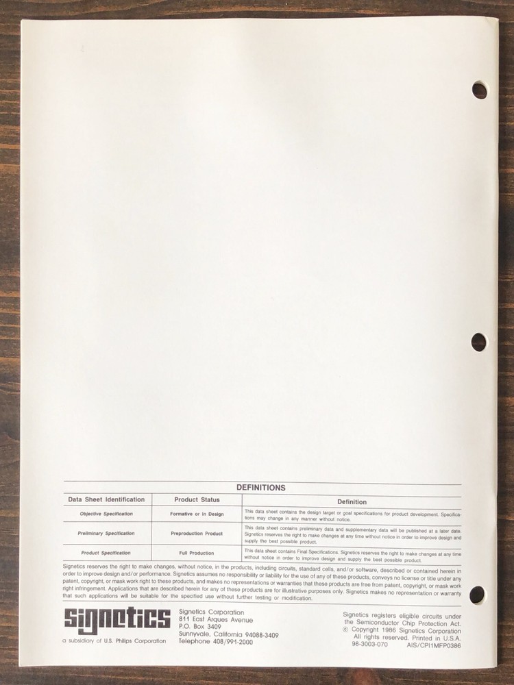 Signetics - 2960 Error Detection And Correction Unit (1986)